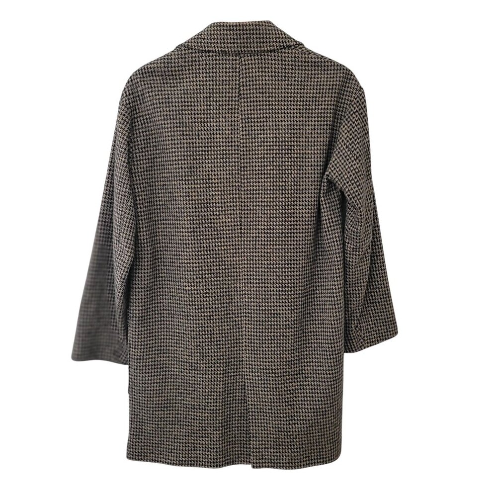 Zara Single Breasted Houndstooth Blazer Sports Coat Jacket Size XS Brown NWT - Picture 2 of 8